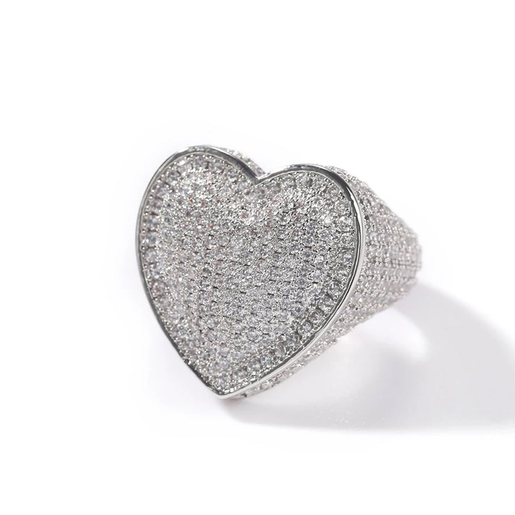 PAVED HEART RING