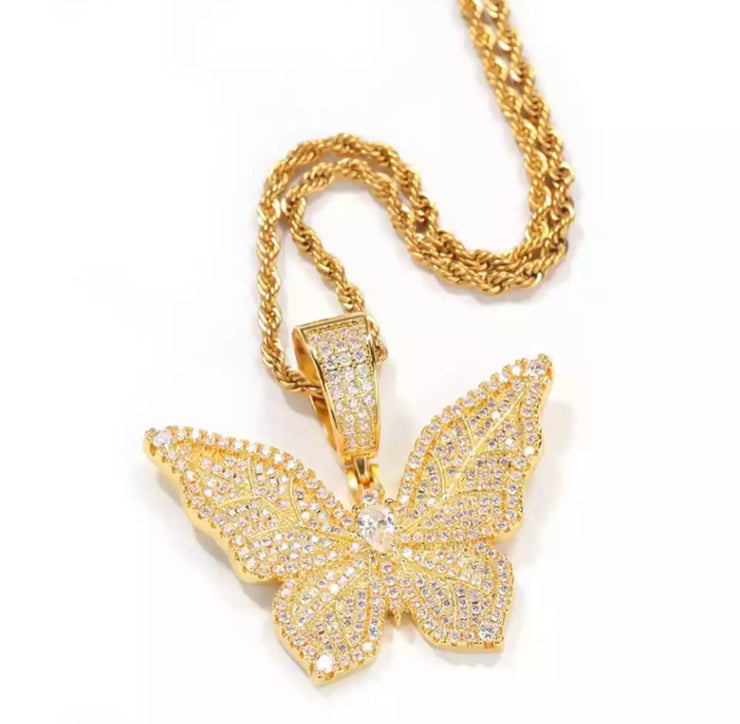 ICY GEM BUTTERFLY NECKLACE