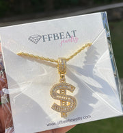 ICY DOLLAR SIGN NECKLACE