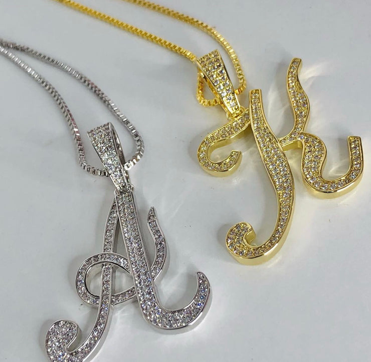 ICY SCRIPT INITIAL NECKLACE 2.0