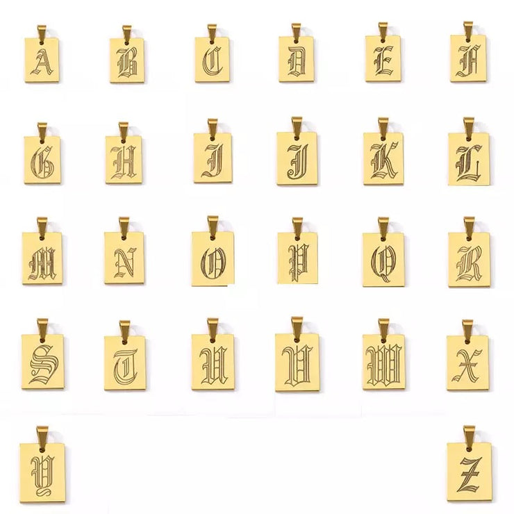 OLD ENGLISH INITIAL NECKLACE