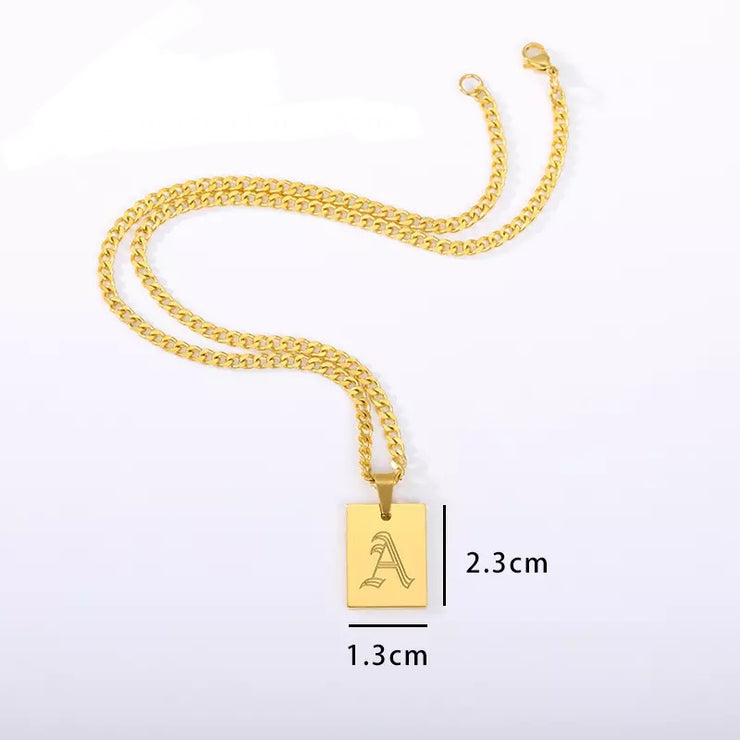 OLD ENGLISH INITIAL NECKLACE