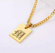 OLD ENGLISH INITIAL NECKLACE