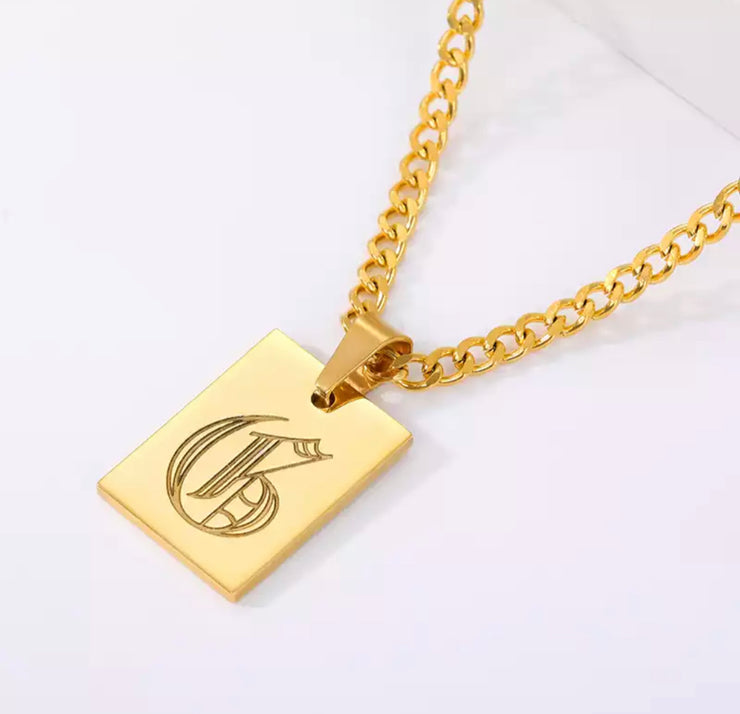 OLD ENGLISH INITIAL NECKLACE