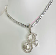 ICY SCRIPT INITIAL NECKLACE