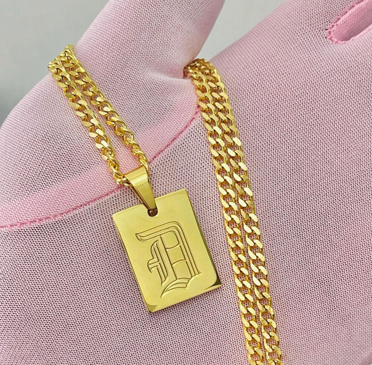 OLD ENGLISH INITIAL NECKLACE